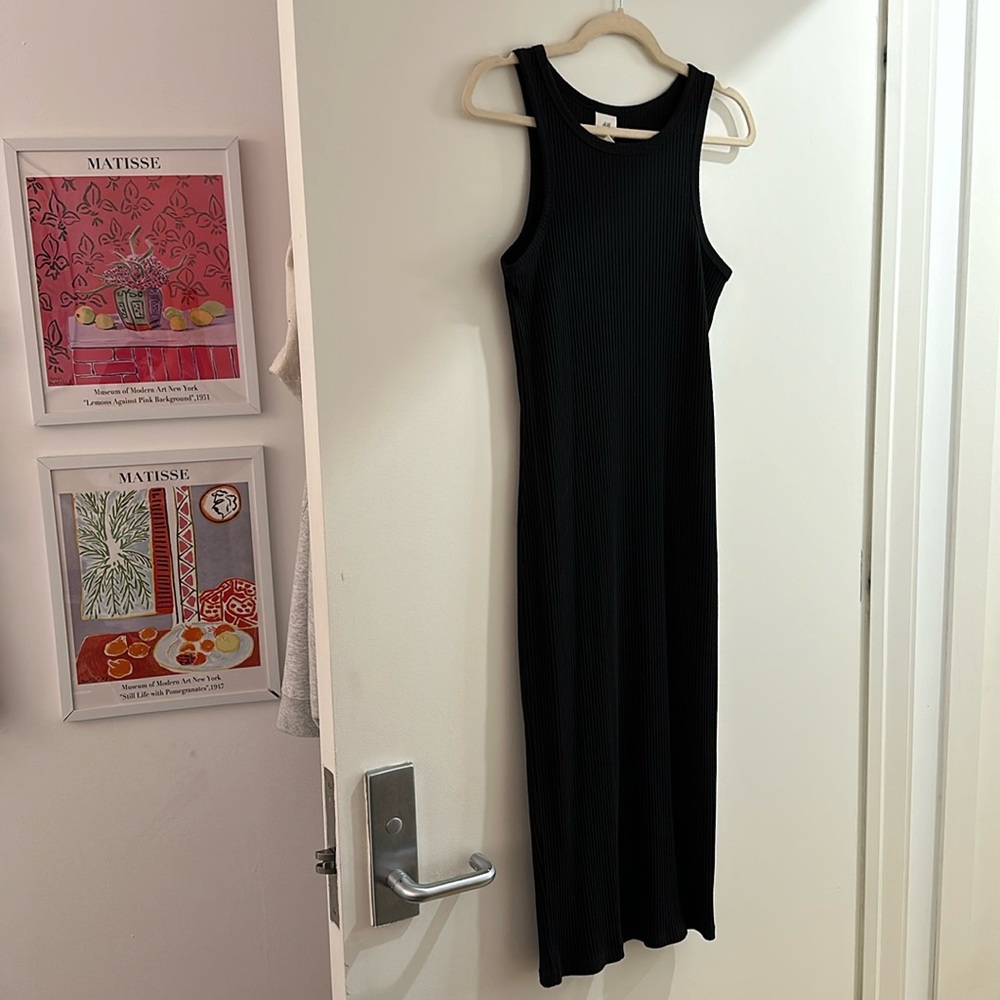 h&m ribbed midi dress